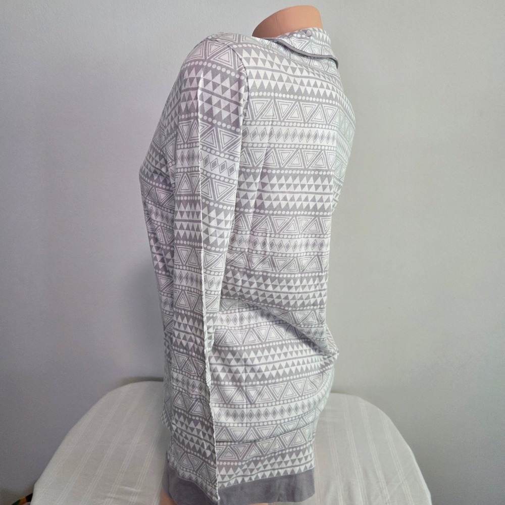 Cosabella Grey Geometric Tribal Print Pajama Set Long Sleeve Top Shorts PJ S - Picture 11 of 16